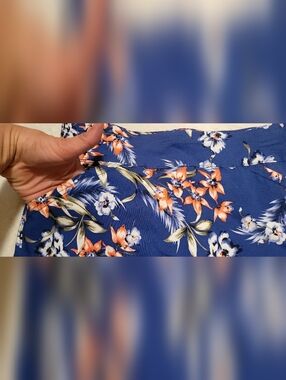 Mario Serrani Comfort Stretch Skort Skirt Blue Floral Sz S